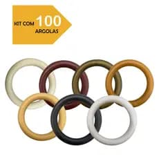 KIT 100 UNIDADES ARGOLAS 19MM PARA CORTINA  VARÃO CORES