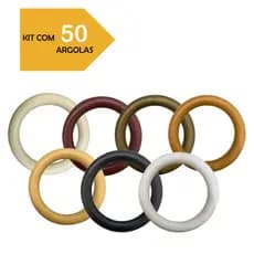 KIT 50 UNIDADES ARGOLAS 28MM PARA CORTINA  VARÃO CORES