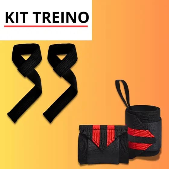 Kit Munhequeira Profissional + Tala de Straps 100% Algodão Linha Premium Academia e CrossFit