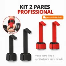 𝗞𝗜𝗧 𝟮 𝗣𝗔𝗥𝗘𝗦 Straps com Munhequeira Profissional Crossfit e Academia