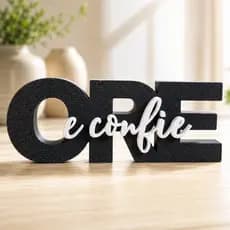 Ore e Confie Decoração Cristã Moderna 15cm para Sala Quarto e Escritório