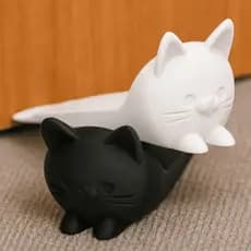 🐾Kit 2 Travas Porta Gato Decorativo Aparador Batente Calço Cunha Peso de Porta Protetor de Porta