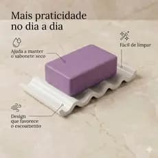 Saboneteira Ondulada Minimalista Decoração De Luxo | Porta Sabonete Pia Banheiro Lavabo Organização