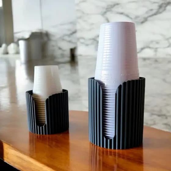 Kit Porta Copos Descartáveis Organizador Dispenser Café Bancada Escritório Recepção Moderno