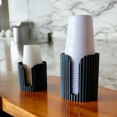 Kit Porta Copos Descartáveis Organizador Dispenser Café Bancada Escritório Recepção Moderno