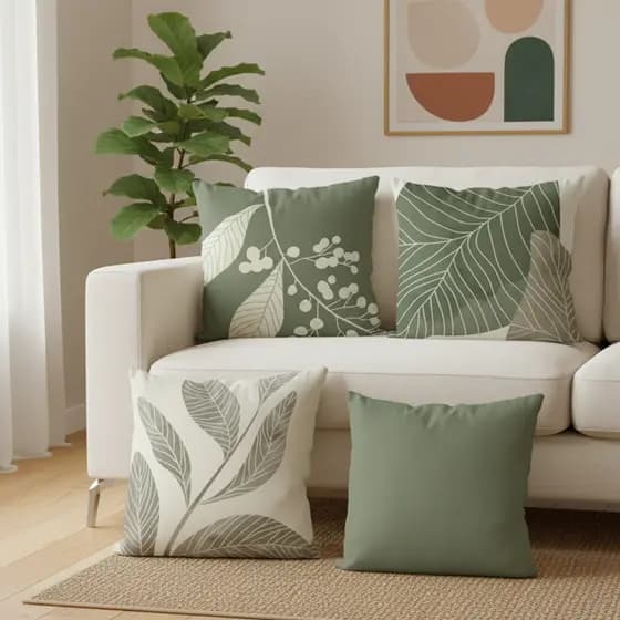 Kit 4 Capas de Almofadas Decorativas 45x45 - Verde Oliva