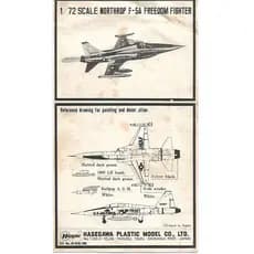 Manual Hasegawa Plastic Model Northrop F 5a Freedom Fighter Avião Plastimodelismo Anos 60