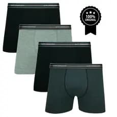 Kit 4 Cuecas Boxer Box Lupo Algodão Cotton Elastano Original Adulto