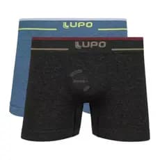 Kit 2 Cuecas Boxer Box Lupo Adulto Original Premium Sem Costura Texturizada