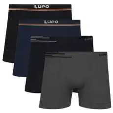 Kit 4 Cuecas Boxer Box Lupo Microfibra Sem Costura Original Adulto