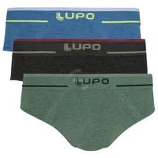 Kit 3 Cuecas Slip Lupo Microfibra Sem Costura Texturizada Original