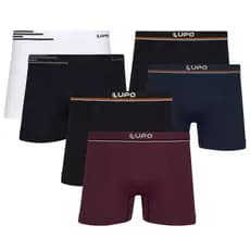 Kit 6 Cuecas Boxer Box Lupo Microfibra Sem Costura Original Adulto
