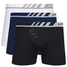 Kit 3 Cuecas Boxer Box Lupo Adulto Microfibra Sem Costura Extra Conforto (P ao XG)