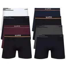Kit 8 Cuecas Boxer Box Lupo Microfibra Sem Costura Original Adulto