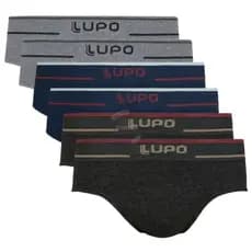 Kit 6 Cuecas Slip Lupo Microfibra Sem Costura Texturizada Original