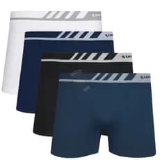 Kit 4 Cuecas Boxer Box Lupo Adulto Microfibra Sem Costura Extra Conforto (P ao XG)