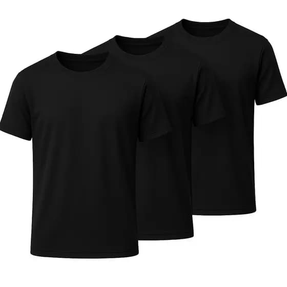 Camisas Dry fit Preta Básica Unissex Adulto Infantil