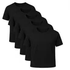 Kit com 5, 10 ou 20 Camisas Dry fit Básica Preta Adulto Infantil Unissex