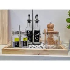 Galheteiro 2pçs 250ml Vidro/plástico E Suporte Metal Preto