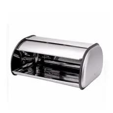 Porta Pão Em Inox Armazenador Tampa Profissional Pães E Bolos