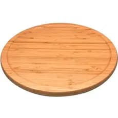Tábua de bambu redonda com base giratória 33x33 cm
