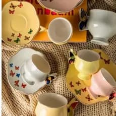 Jogo de Xícaras Papillon 8 Peças em Porcelana Fullfit
