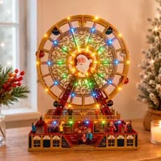 Cenário Natalino Roda Gigante C/ LED e Música 48cm em Plástico Fartex
