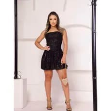 Vestido Paetê Balone Tomara Que Caia Look Festa