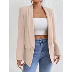 Maxi Blazer Feminino Aberto Alongado Tendencia Social Moderno