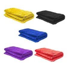 Kit 5 Microfibras 40x60 300 GSM  Detailer Nas cores Amarelo, Vermelho, Azul, Preto e Roxo
