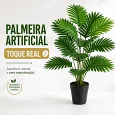 Coqueiro Artificial Toque Real Palmeira Decorativa Premium 55cm 65cm 80cm 90cm 100cm Para Sala Escritório Varanda