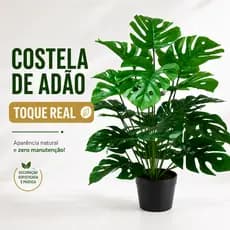 Planta Costela de Adão Artificial Toque Real 50cm a 90cm Decoração Sala Escritório