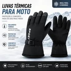 Luva Térmica Para Moto Inverno Forrada Antiderrapante Impermeável Unissex