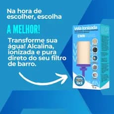 Vela Ionizada Agua Alcalina Imantada de Filtro de barro e filtro por gravidade Agua mais alcalina