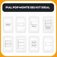 Pial Tomada 10A 20A Interruptores Simples e Paralelo Placas e Campainha - Linha Pial Pop