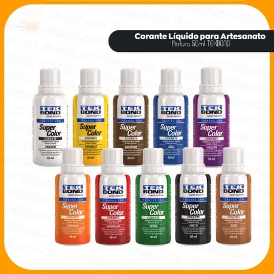 Corante Líquido para Artesanato Pintura 50ml TEKBOND