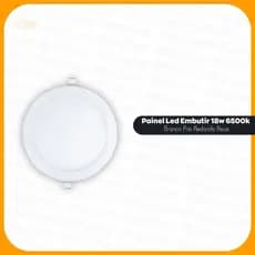 Painel Led Embutir 18w 6500k Branco Frio Redondo Asus