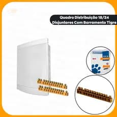 Quadro Distribuição 18/24 Disjuntores Com Barramento Tigre