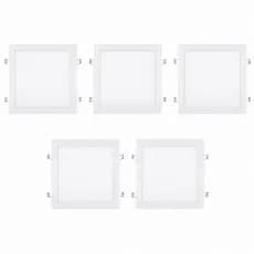 Kit 5 Luminárias Led 18w Quadrada Asus Bivolt Embutir