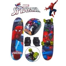 Skate Radical Infantil homem Aranha C/ Kit Proteção