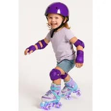 Patins Sereia Roxo Premiun Ajustável Com Rodas Que Brilham – COM ou SEM Kit Segurança