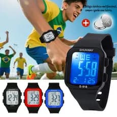 Relógio Masculino Digital De Pulso A Prova D Água Luxo Eletrônico Esportivo Original Preto Quadrado