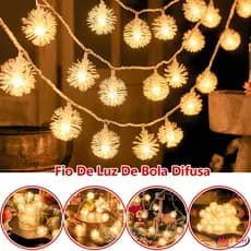 Pisca Pisca Varal De Luzes Bolinhas Enfeites De Natal Decoração Natalina Para Ambientes Externos