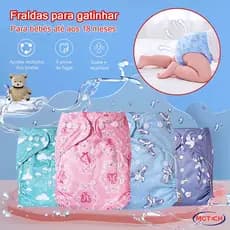 Fralda Ecológica Reutilizável Ajustável Para Bebês Impermeável Conforto E Sustentabilidade Crianças