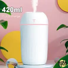 Umidificador De Ar 420ml Difusor Aromatizador De Ambiente Purificador Ultrassônico Elétrico Com Led