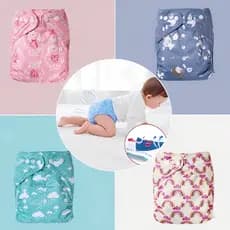 Fralda Ecológica Lavável E Reutilizável Para Bebês Com Material Impermeável Ajustável