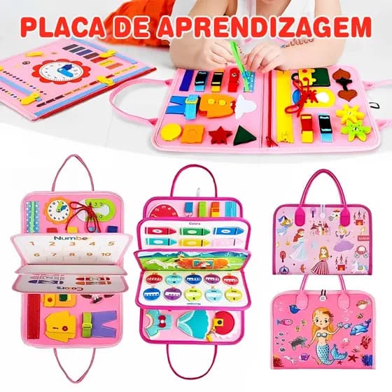 Montessori Busy Board Para Crianças Brinquedos Sensorial Maleta Educativa Brinquedo Motoras Livro