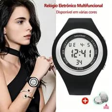 Relógio Feminino À Prova D'água Digital Esportivo Multifuncional Com Cronômetro E Luz LED