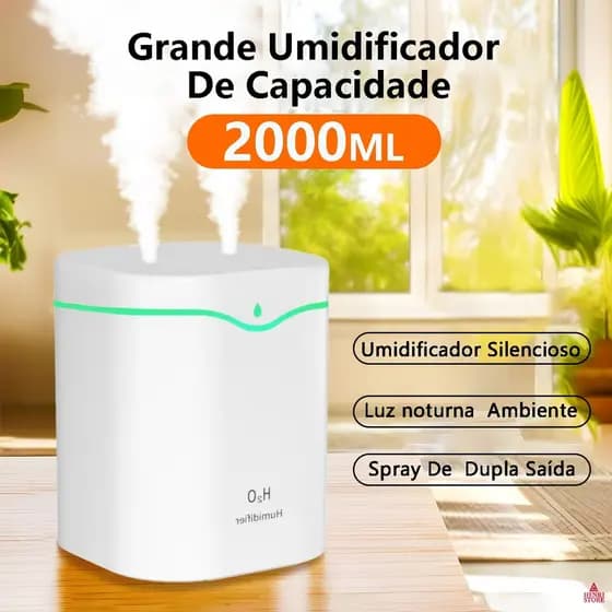 Umidificador De Ar Difusor Aromatizador Humidificador Climatizador De Ambientes 2000ML