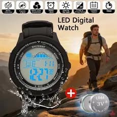 Relógio Digital Esportivo Masculino Pulseira De Silicone De Luxo Resistente Á Água Até 50 Metros
